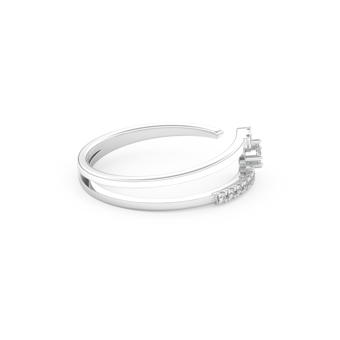 Half Eternity Wedding Band with 0.13 CT Round Cut Moissanite – Yellow, White, or Rose Gold