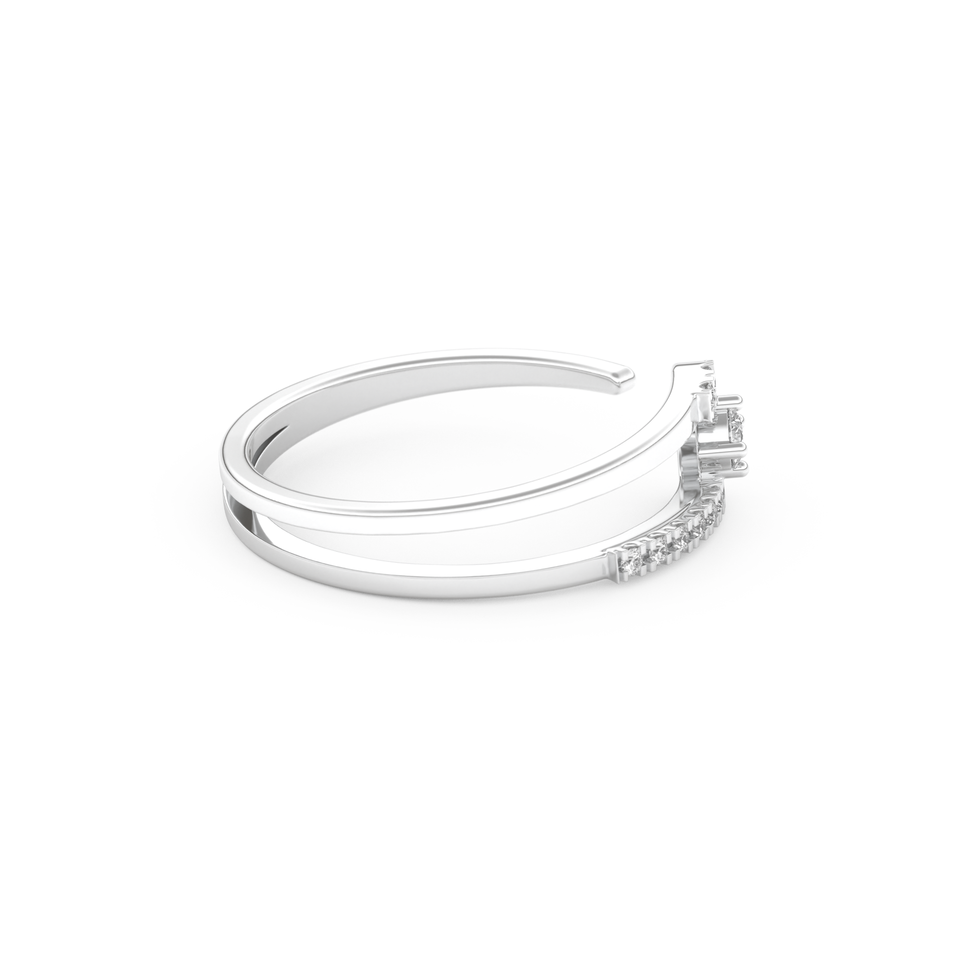 Half Eternity Wedding Band with 0.13 CT Round Cut Moissanite – Yellow, White, or Rose Gold
