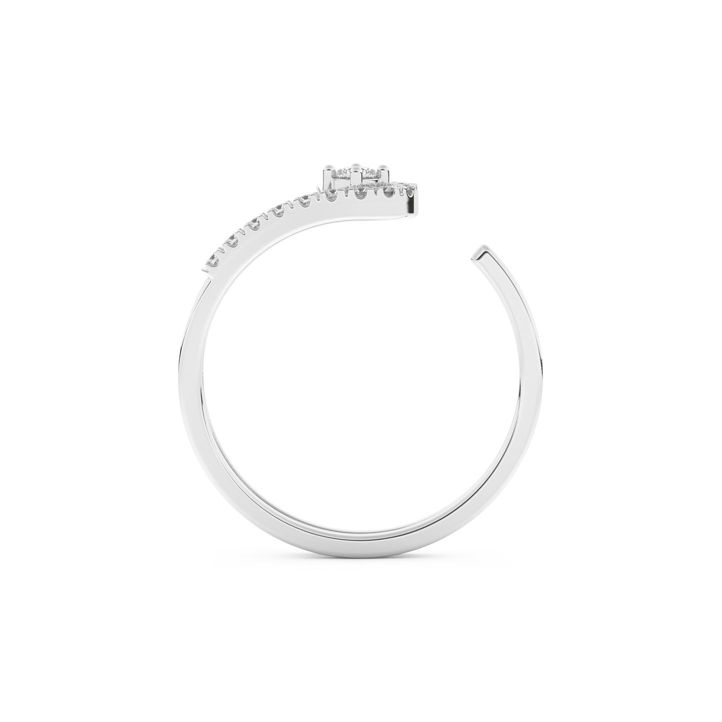 Half Eternity Wedding Band with 0.13 CT Round Cut Moissanite – Yellow, White, or Rose Gold