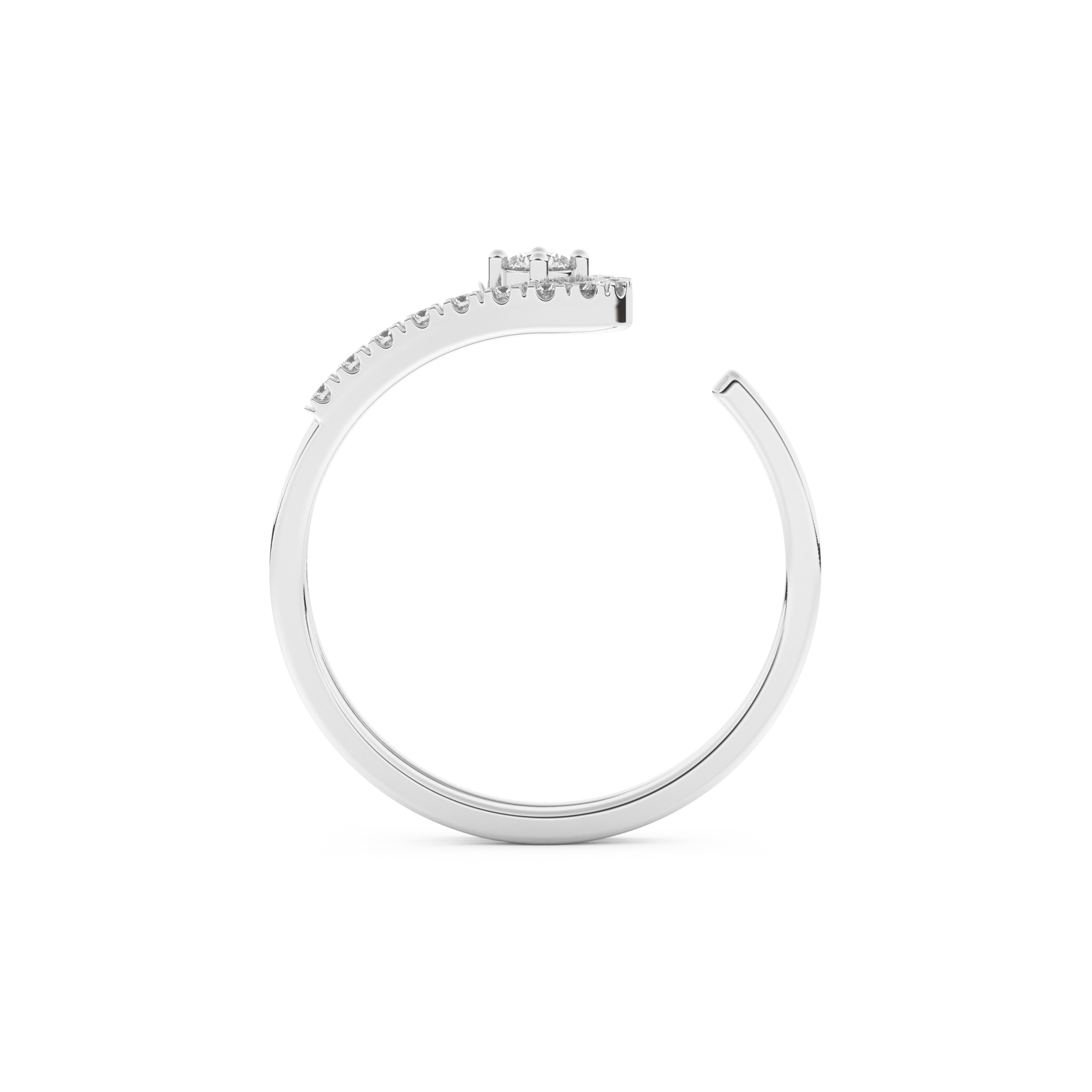 Half Eternity Wedding Band with 0.13 CT Round Cut Moissanite – Yellow, White, or Rose Gold