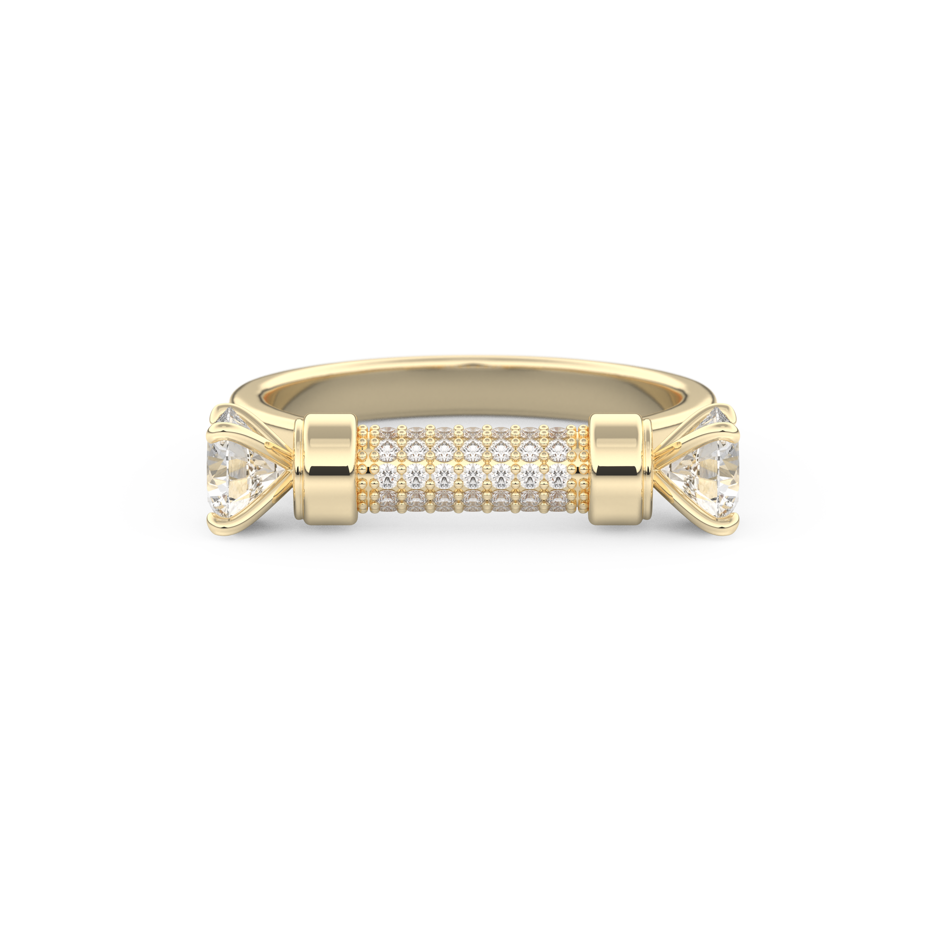 Wedding Band with 1.07 CT Round Cut Moissanite – Yellow, White, or Rose Gold