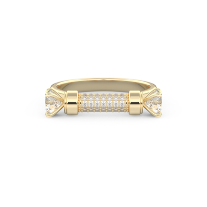 Wedding Band with 1.07 CT Round Cut Moissanite – Yellow, White, or Rose Gold