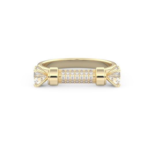 Wedding Band with 1.07 CT Round Cut Moissanite – Yellow, White, or Rose Gold