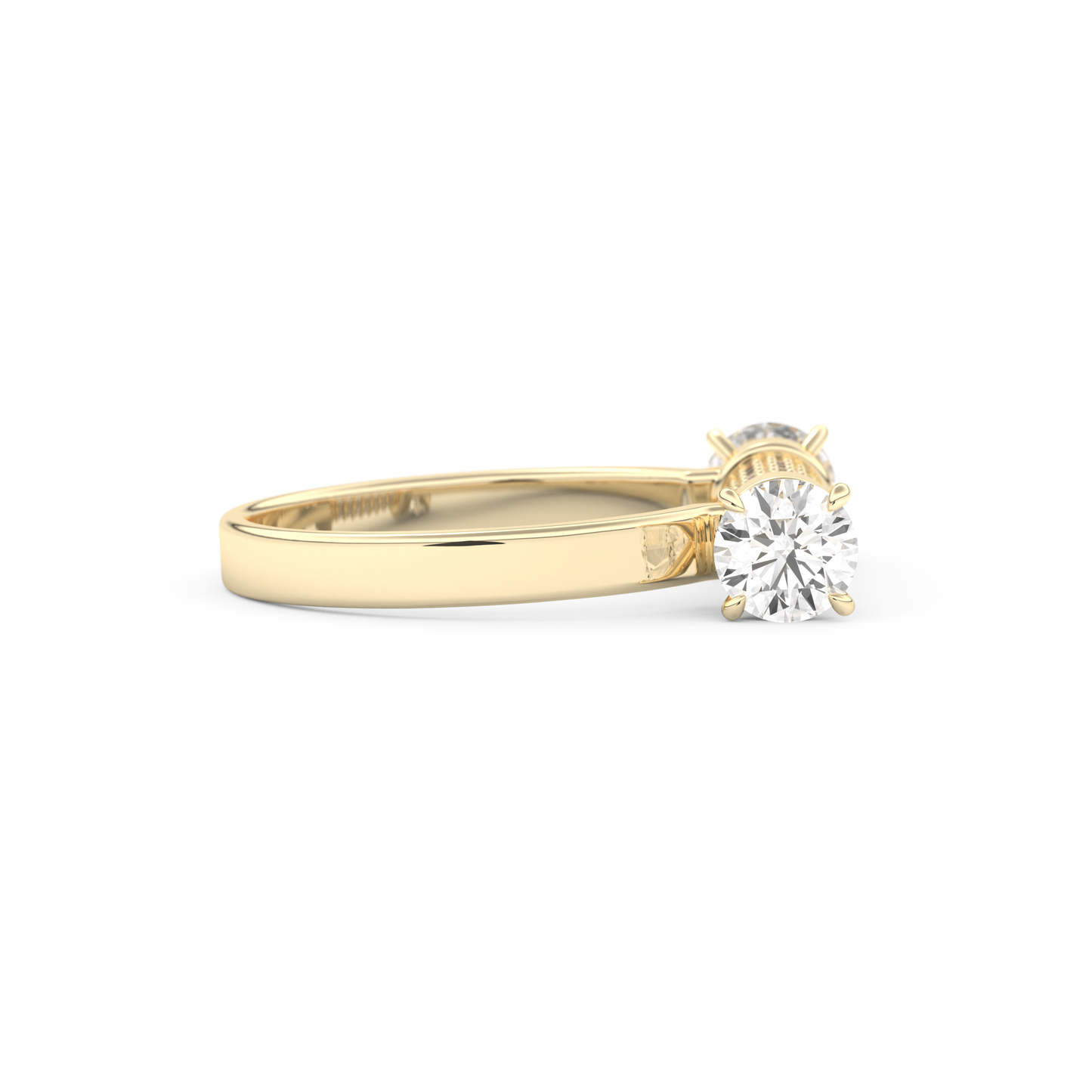 Wedding Band with 1.07 CT Round Cut Moissanite – Yellow, White, or Rose Gold