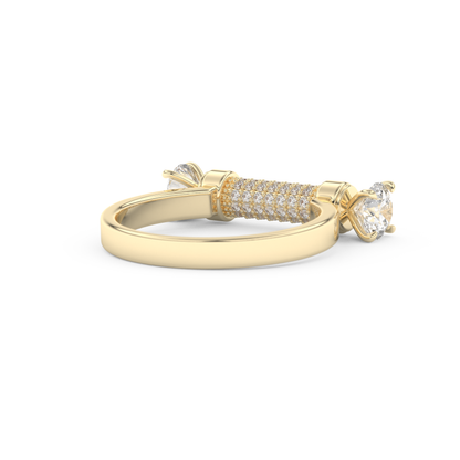 Wedding Band with 1.07 CT Round Cut Moissanite – Yellow, White, or Rose Gold