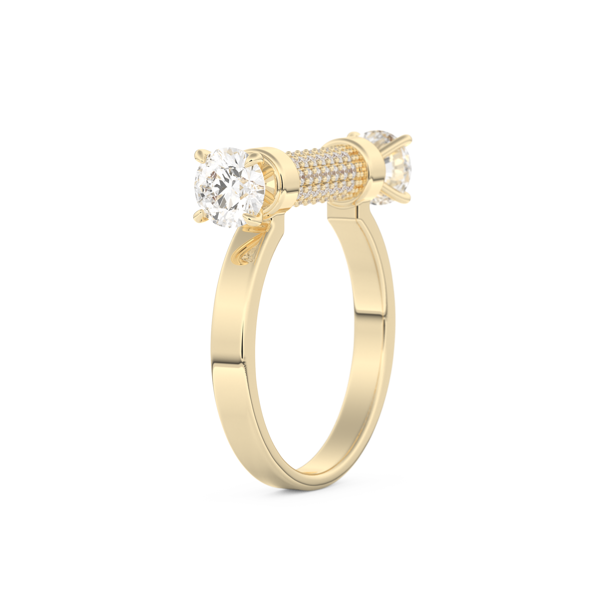 Wedding Band with 1.07 CT Round Cut Moissanite – Yellow, White, or Rose Gold