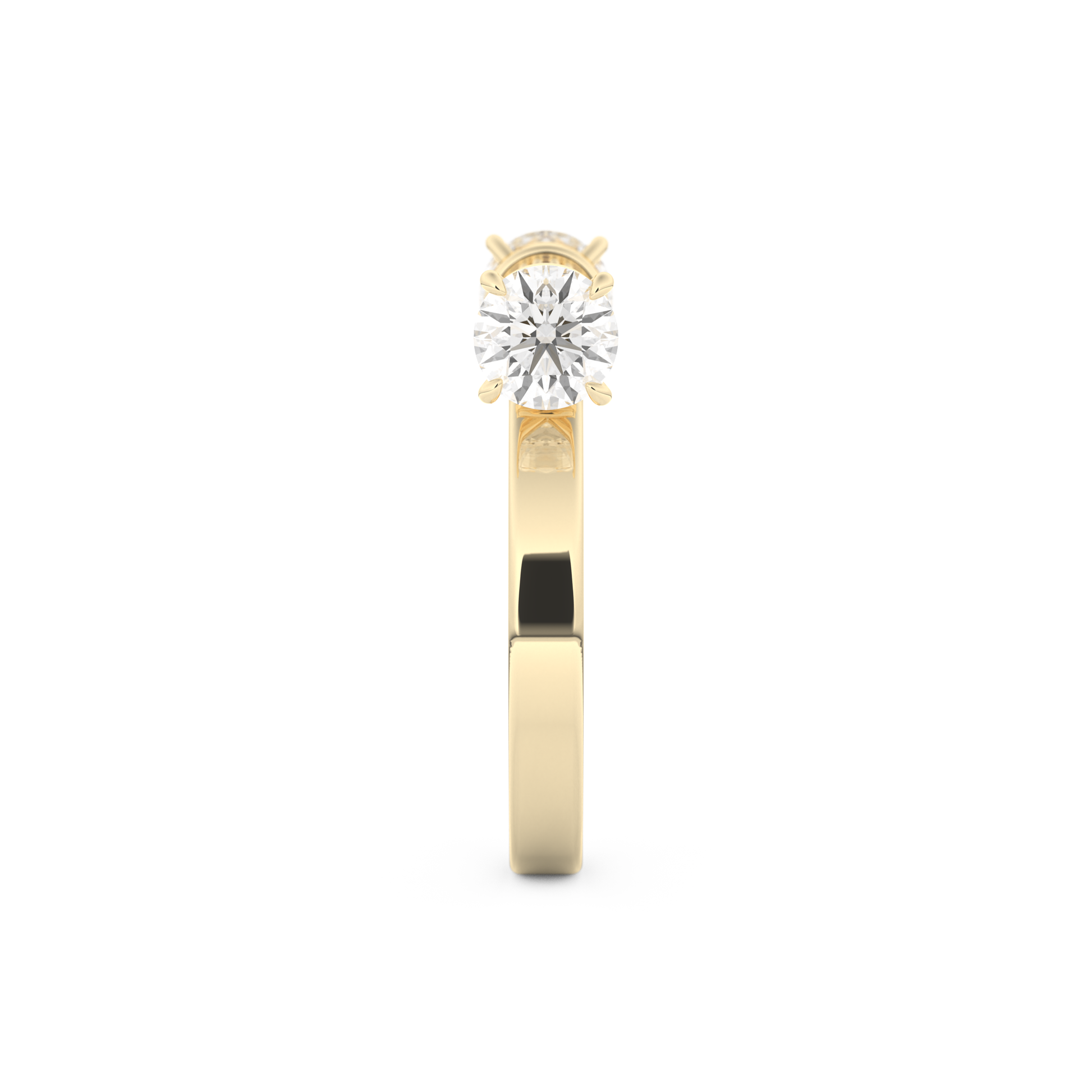 Wedding Band with 1.07 CT Round Cut Moissanite – Yellow, White, or Rose Gold