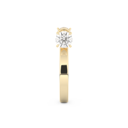 Wedding Band with 1.07 CT Round Cut Moissanite – Yellow, White, or Rose Gold
