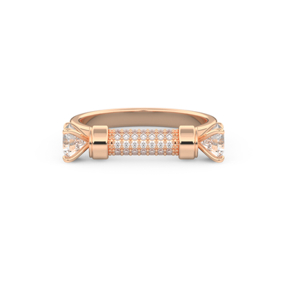 Wedding Band with 1.07 CT Round Cut Moissanite – Yellow, White, or Rose Gold