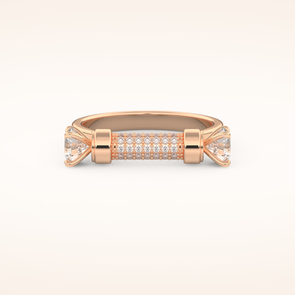 1.07 TCW Round Shaped Moissanite Lightning Bolt Of Zeus Wedding Band