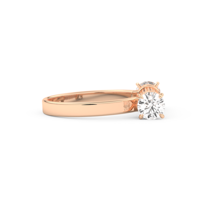 Wedding Band with 1.07 CT Round Cut Moissanite – Yellow, White, or Rose Gold