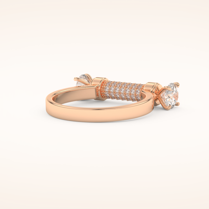 1.07 TCW Round Shaped Moissanite Lightning Bolt Of Zeus Wedding Band