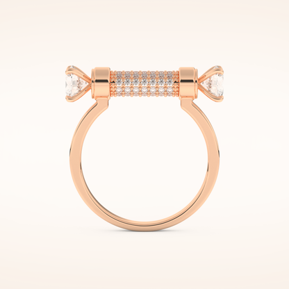 1.07 TCW Round Shaped Moissanite Lightning Bolt Of Zeus Wedding Band