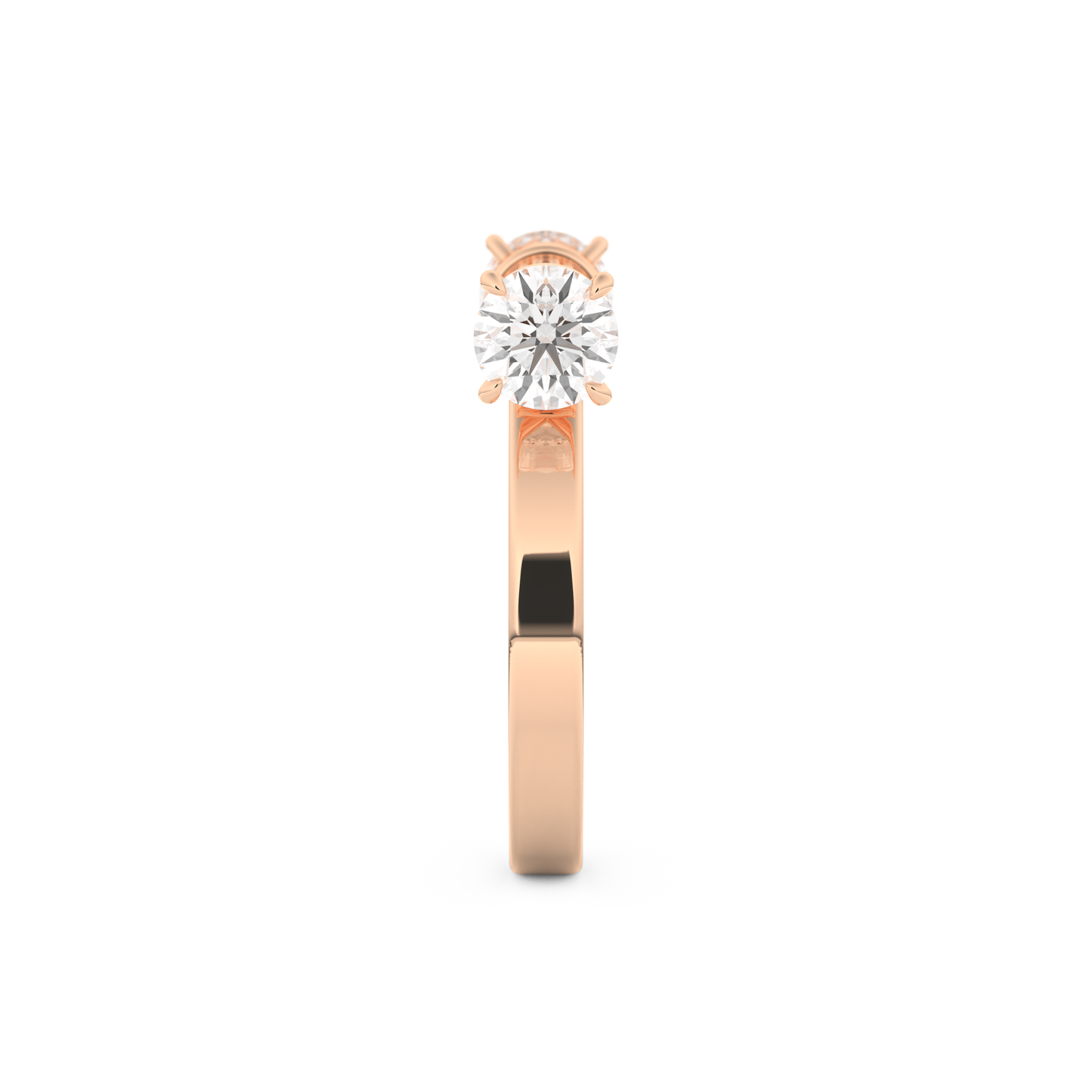 Wedding Band with 1.07 CT Round Cut Moissanite – Yellow, White, or Rose Gold