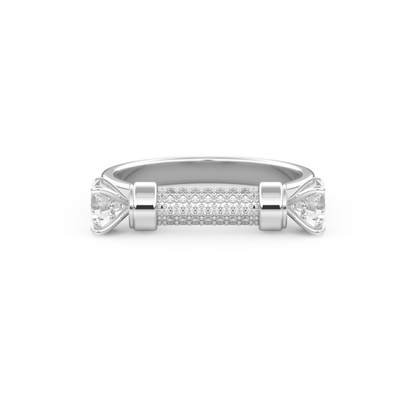 Wedding Band with 1.07 CT Round Cut Moissanite – Yellow, White, or Rose Gold