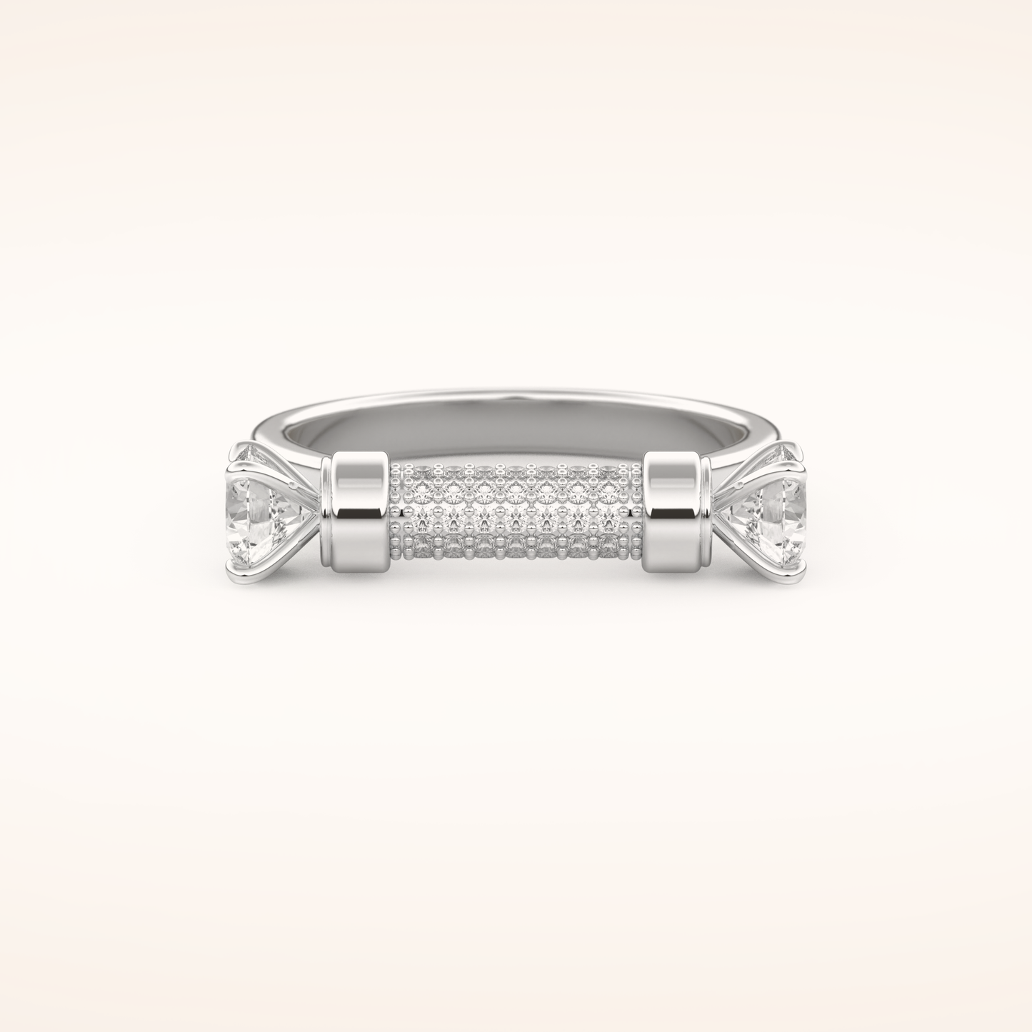 1.07 TCW Round Shaped Moissanite Lightning Bolt Of Zeus Wedding Band
