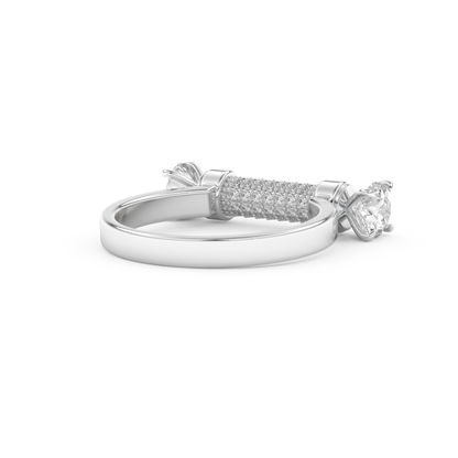 Wedding Band with 1.07 CT Round Cut Moissanite – Yellow, White, or Rose Gold