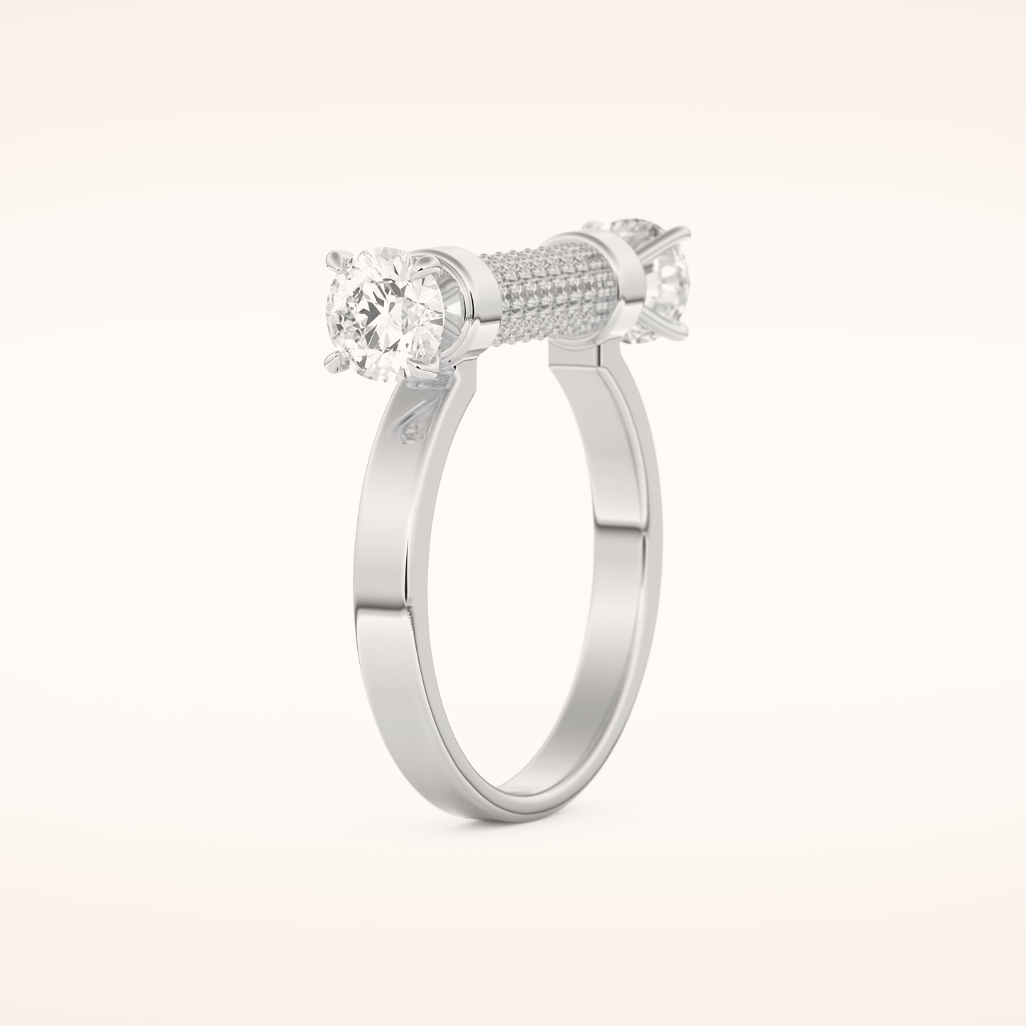 1.07 TCW Round Shaped Moissanite Lightning Bolt Of Zeus Wedding Band