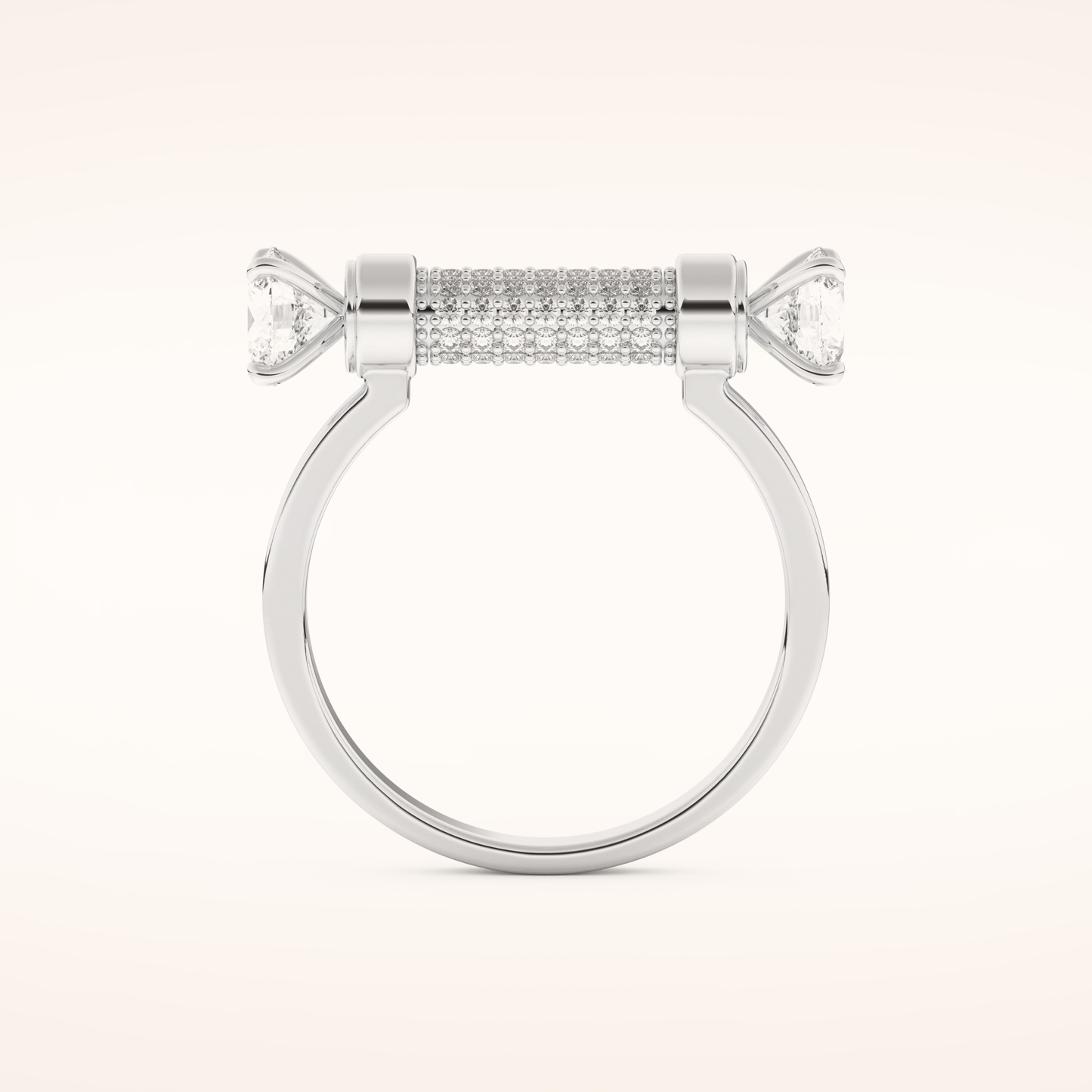 1.07 TCW Round Shaped Moissanite Lightning Bolt Of Zeus Wedding Band