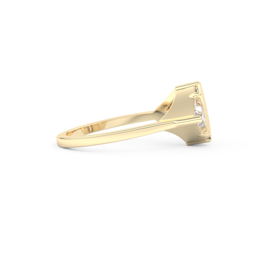 Wedding Band with 2.18 CT Trillion Curved ,Triangle Baguette Cut Moissanite – Yellow, White, or Rose Gold