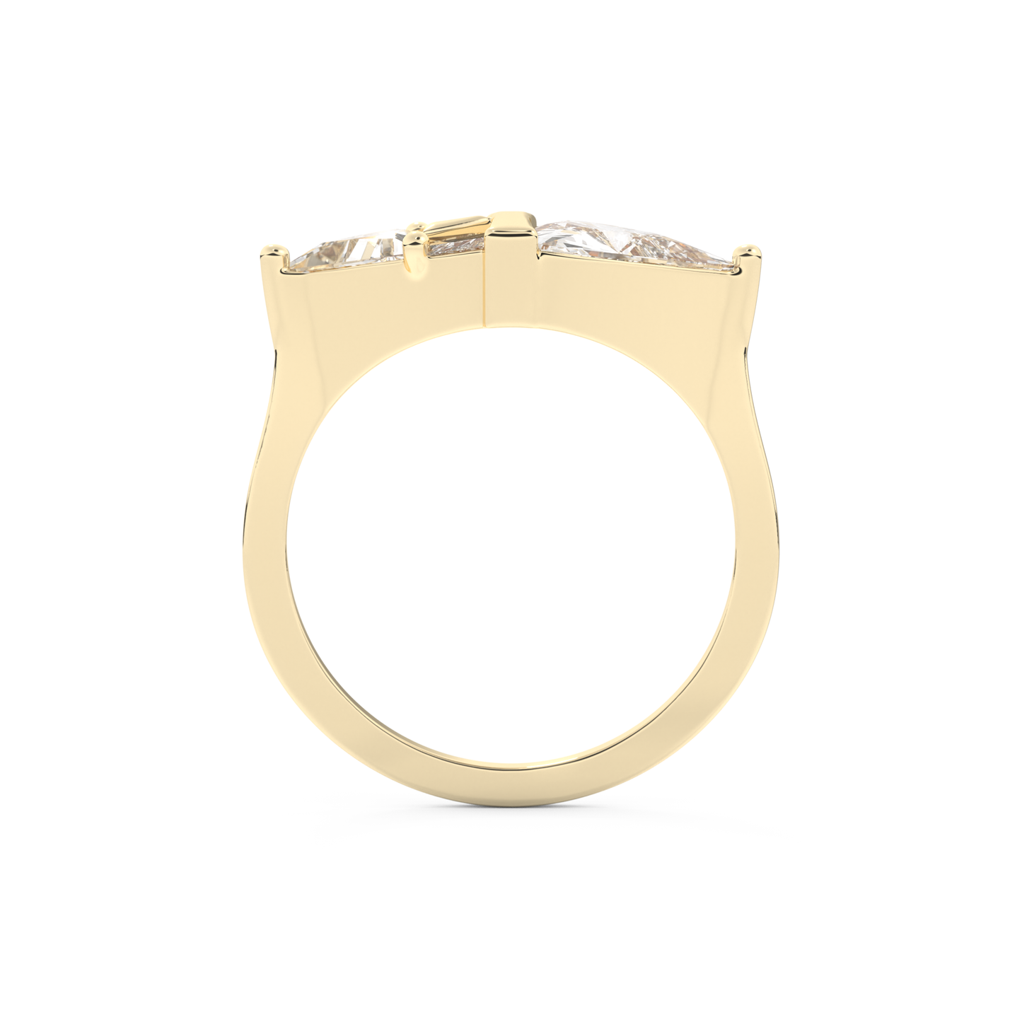 Wedding Band with 2.18 CT Trillion Curved ,Triangle Baguette Cut Moissanite – Yellow, White, or Rose Gold