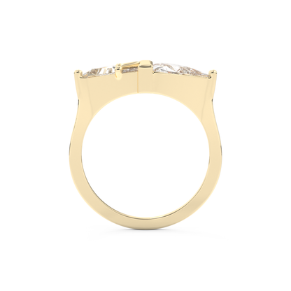 Wedding Band with 2.18 CT Trillion Curved ,Triangle Baguette Cut Moissanite – Yellow, White, or Rose Gold