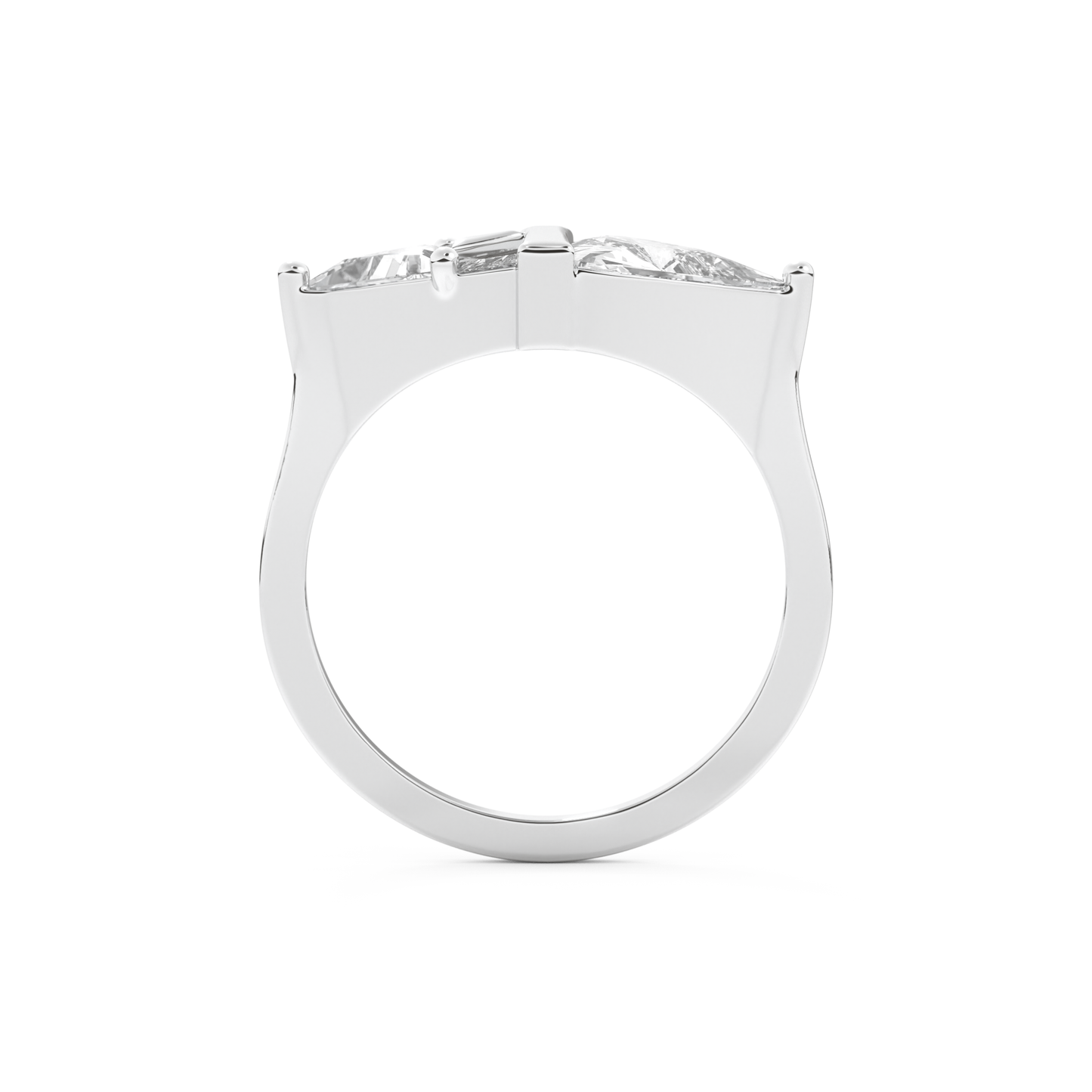 Wedding Band with 2.18 CT Trillion Curved ,Triangle Baguette Cut Moissanite – Yellow, White, or Rose Gold