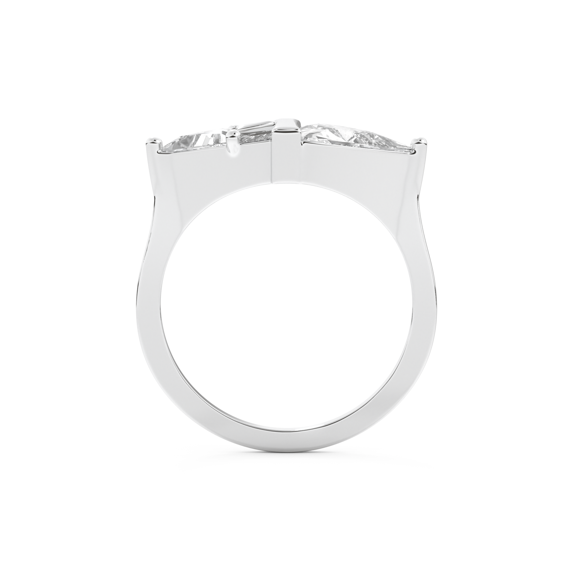 Wedding Band with 2.18 CT Trillion Curved ,Triangle Baguette Cut Moissanite – Yellow, White, or Rose Gold