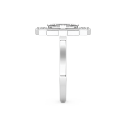Elongated Emerald Cut 1.34 Carat Moissanite Ring – Halo Setting in Gold