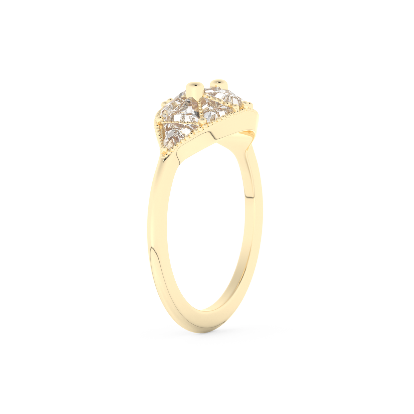 Wedding Band with 1.51 CT Triangle & Baguette Straight Cut Moissanite – Yellow, White, or Rose Gold