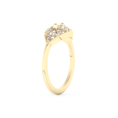 Wedding Band with 1.51 CT Triangle & Baguette Straight Cut Moissanite – Yellow, White, or Rose Gold