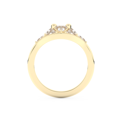 Wedding Band with 1.51 CT Triangle & Baguette Straight Cut Moissanite – Yellow, White, or Rose Gold
