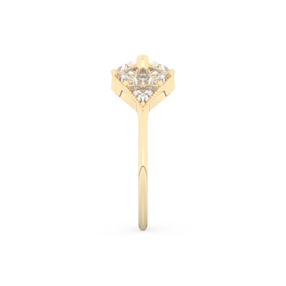 Wedding Band with 1.51 CT Triangle & Baguette Straight Cut Moissanite – Yellow, White, or Rose Gold