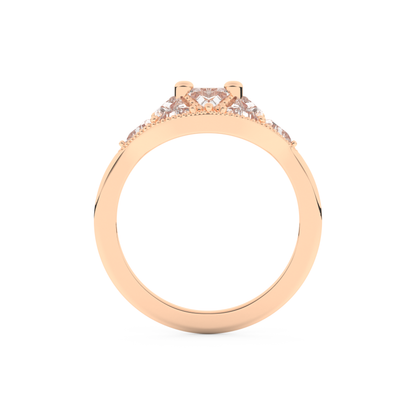 Wedding Band with 1.51 CT Triangle & Baguette Straight Cut Moissanite – Yellow, White, or Rose Gold