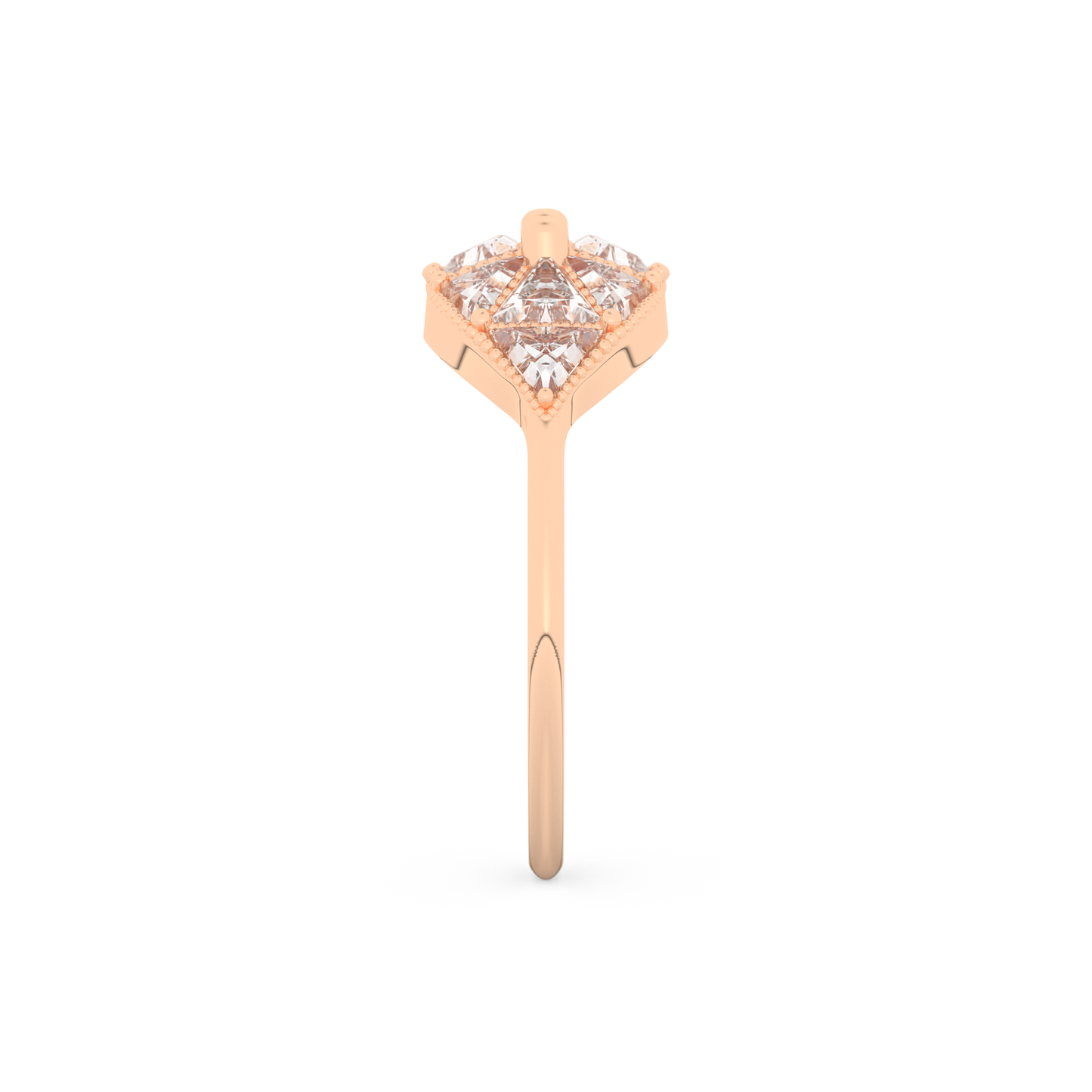 Wedding Band with 1.51 CT Triangle & Baguette Straight Cut Moissanite – Yellow, White, or Rose Gold