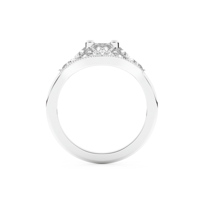 Wedding Band with 1.51 CT Triangle & Baguette Straight Cut Moissanite – Yellow, White, or Rose Gold