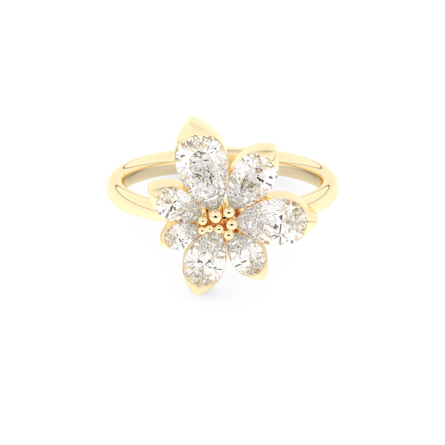 Wedding Band with 1.57 CT Pear Cut Moissanite – Yellow, White, or Rose Gold