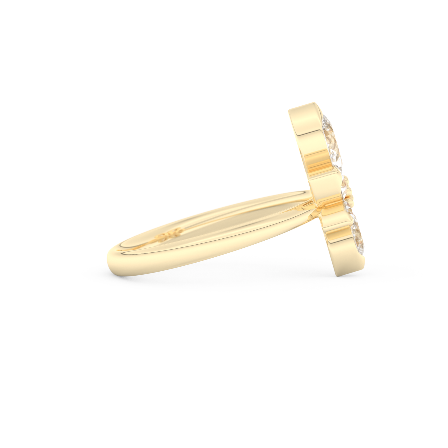 Wedding Band with 1.57 CT Pear Cut Moissanite – Yellow, White, or Rose Gold