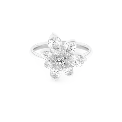 Wedding Band with 1.57 CT Pear Cut Moissanite – Yellow, White, or Rose Gold