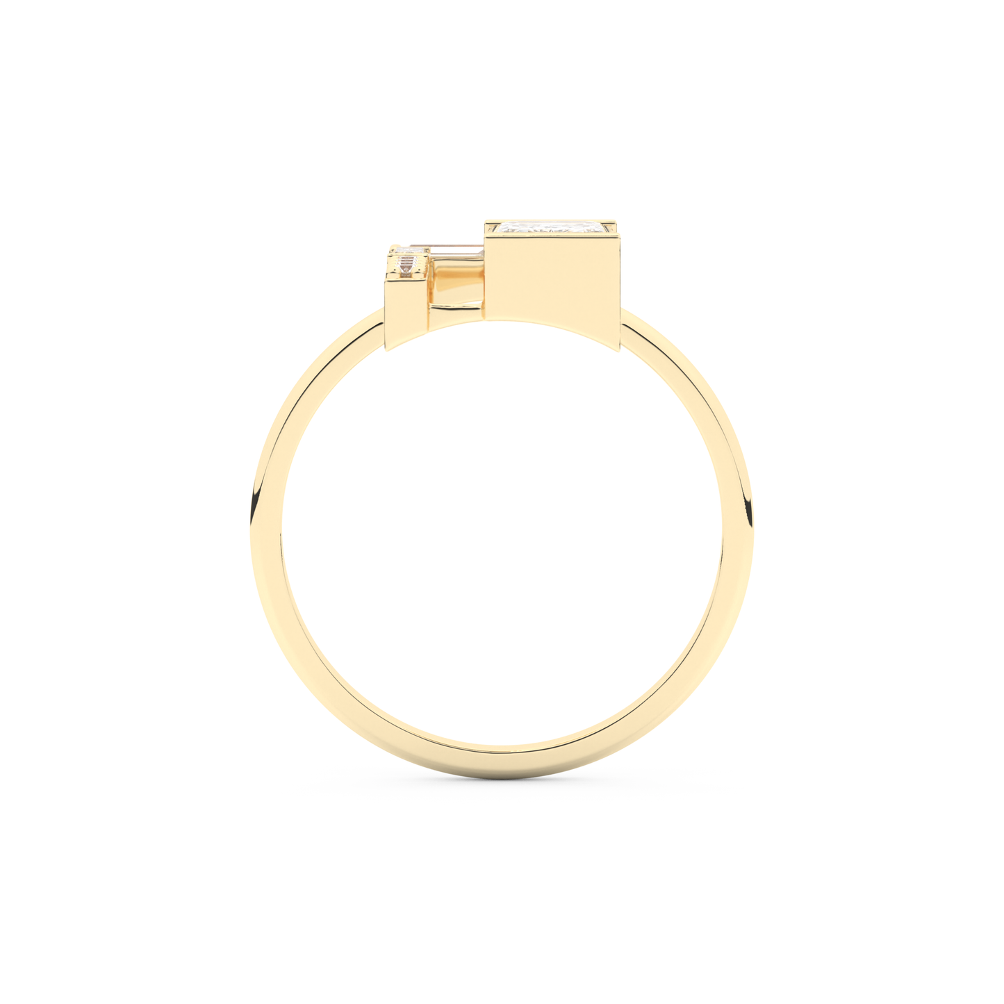 Wedding Band with 1.00 CT Round ,Emerald & Baguette Cut Moissanite – Yellow, White, or Rose Gold