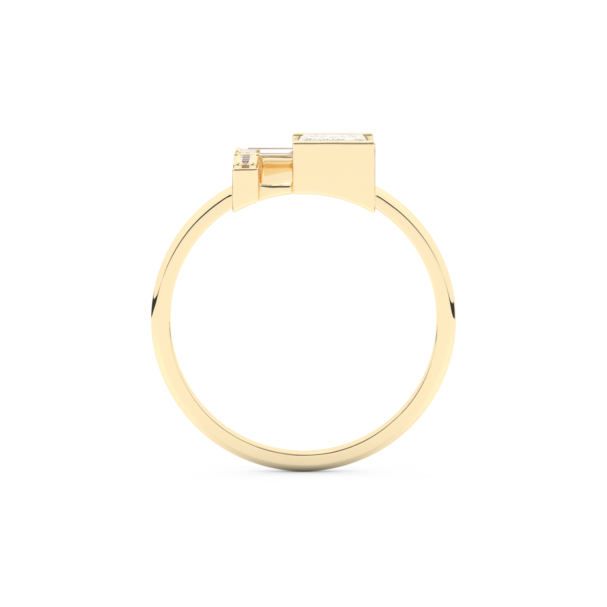 Wedding Band with 1.00 CT Round ,Emerald & Baguette Cut Moissanite – Yellow, White, or Rose Gold