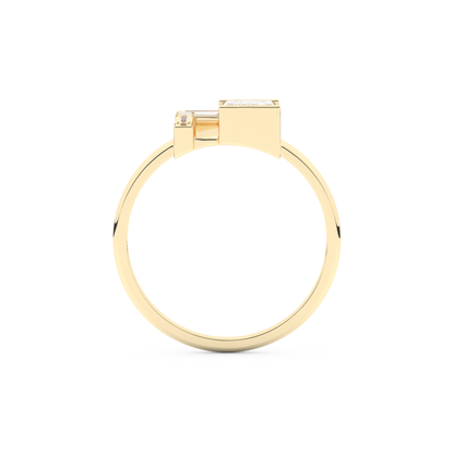 Wedding Band with 1.00 CT Round ,Emerald & Baguette Cut Moissanite – Yellow, White, or Rose Gold