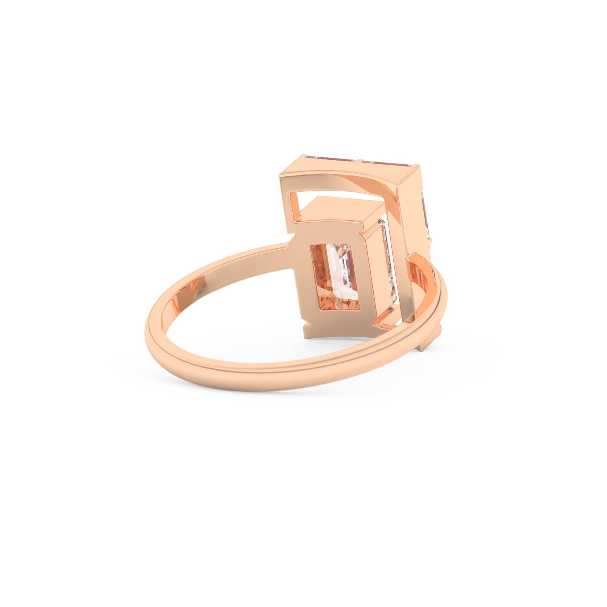 Wedding Band with 1.00 CT Round ,Emerald & Baguette Cut Moissanite – Yellow, White, or Rose Gold