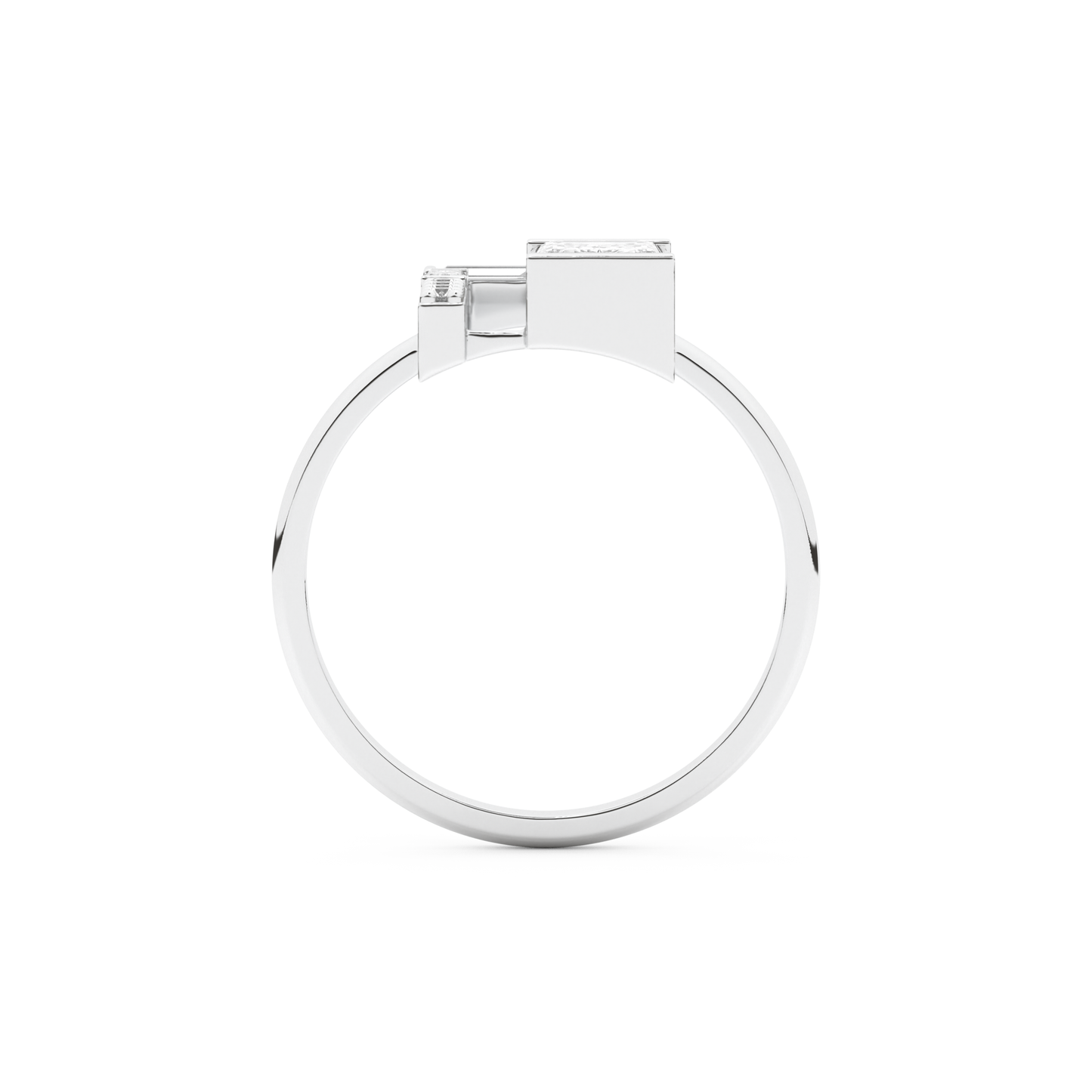 Wedding Band with 1.00 CT Round ,Emerald & Baguette Cut Moissanite – Yellow, White, or Rose Gold