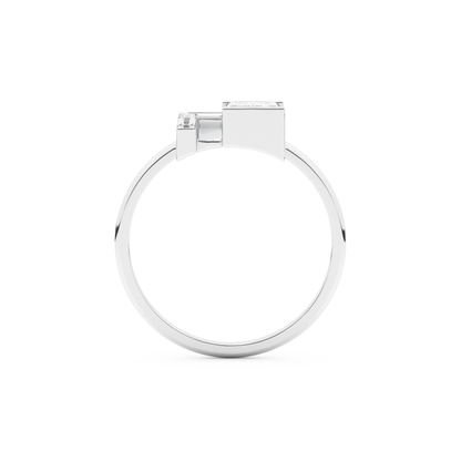 Wedding Band with 1.00 CT Round ,Emerald & Baguette Cut Moissanite – Yellow, White, or Rose Gold