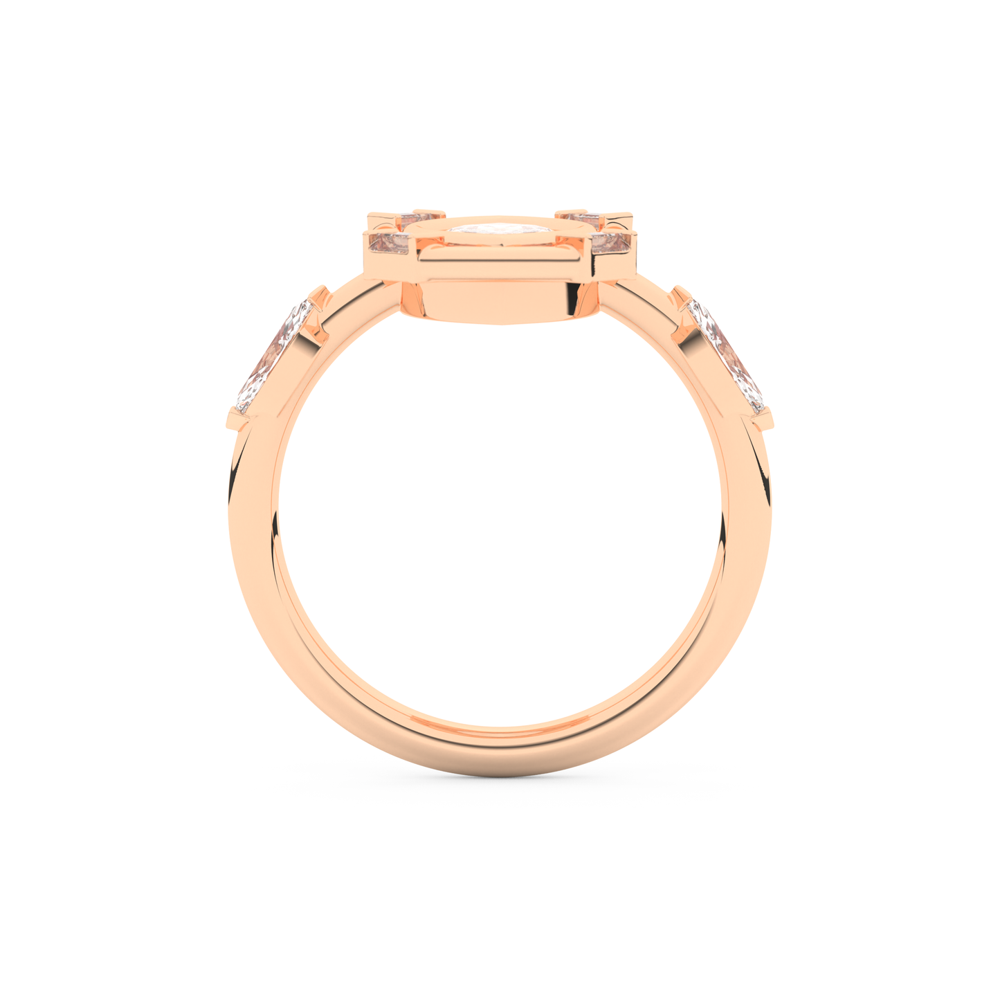 Elongated Marquise Cut 0.88 Carat Moissanite Ring – Bezel Setting in Gold