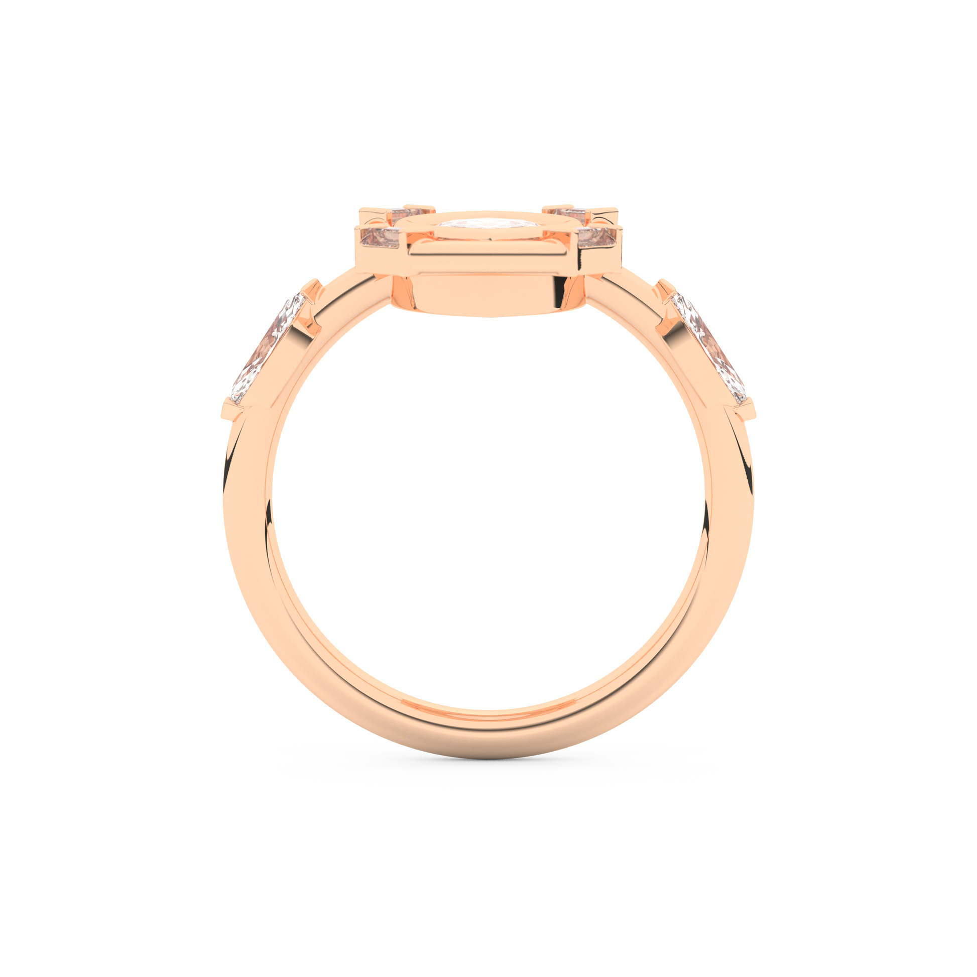 Elongated Marquise Cut 0.88 Carat Moissanite Ring – Bezel Setting in Gold