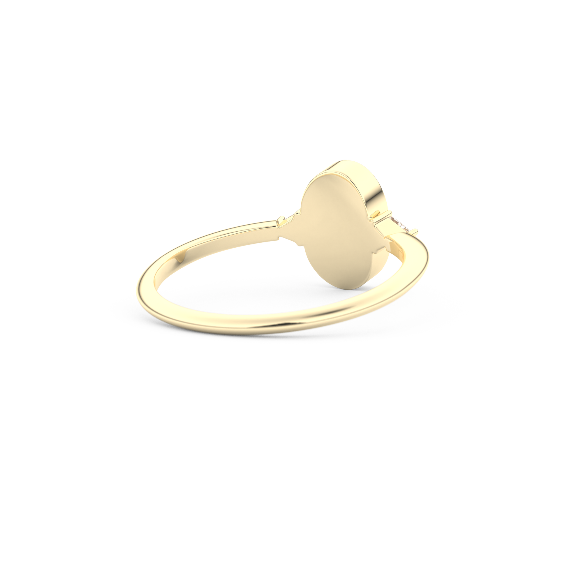 Wedding Band with 0.39 CT Triangle, Half Moon & Round Cut Moissanite – Yellow, White, or Rose Gold