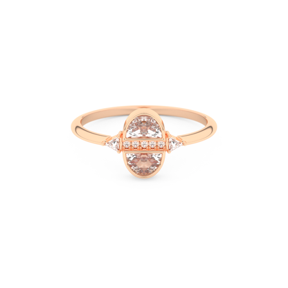 Wedding Band with 0.39 CT Triangle, Half Moon & Round Cut Moissanite – Yellow, White, or Rose Gold