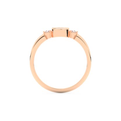 Wedding Band with 0.39 CT Triangle, Half Moon & Round Cut Moissanite – Yellow, White, or Rose Gold